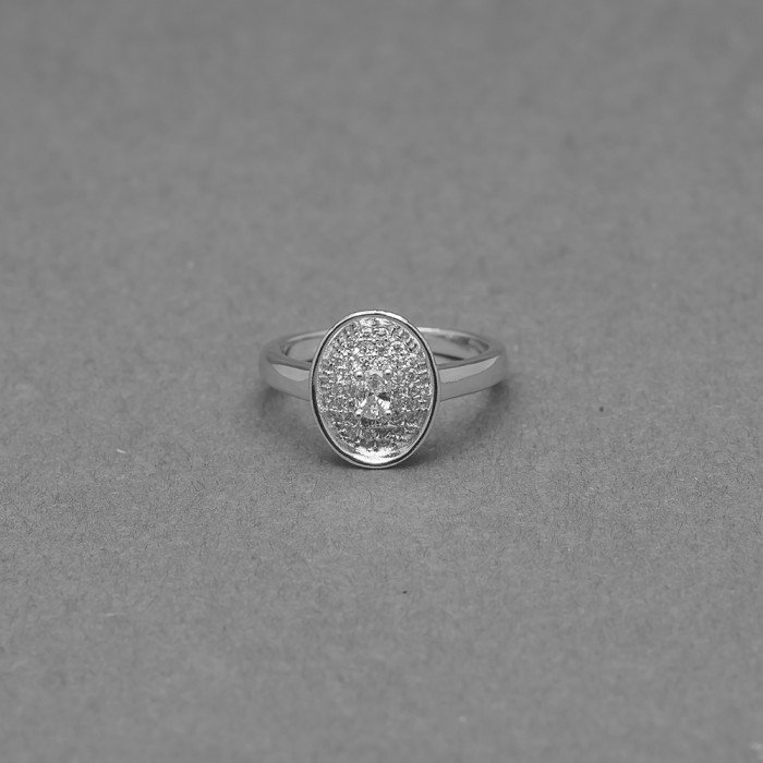 Rhodium Plated Sterling Slver with white Cz Stone